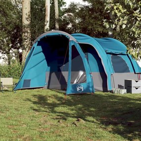 Tenda familiar para 6 pessoas impermeável azul