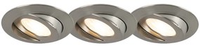 Conjunto de 3 focos embutidos em aço com LED IP44 - Relax LED Moderno