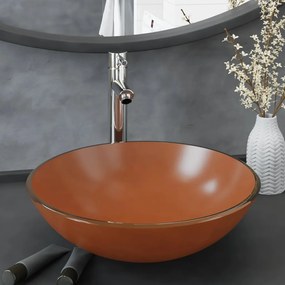 vidaXL Lavatório torneira válvula click-clack vidro fosco temp. cast.