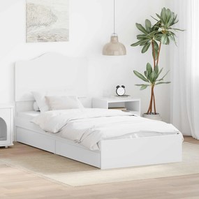 vidaXL Cama com Armazenamento Branco 90 x 190 cm Madeira processada