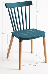 Pack 6 Cadeiras Leka - Verde-azulado