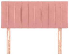 Cabeceira de cama veludo 100x5x78/88 cm rosa