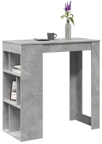 Mesa de bar c/ prateleiras derivados de madeira cinza cimento