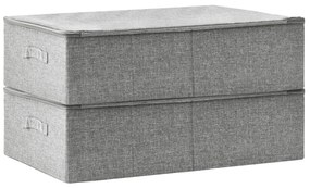 Caixas de arrumação 2 pcs tecido 70x40x18 cm cinzento