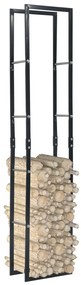 vidaXL Suporte para lenha 40x25x200 cm aço preto