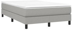 Estrutura de cama sem colchão 120x200 cm tecido cinzento-claro