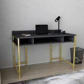 Secretária de Estudo Alma - Dourado e Antracite - 120x60x74,8 cm