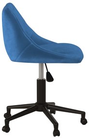Cadeira de jantar giratória veludo azul