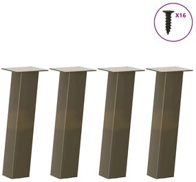 vidaXL Pés para mesa de centro 4 peças aço natural 30 cm aço