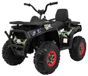 Moto 4 elétrica para crianças 12V 4x4 45W Deserto com Rodas Espuma EVA, Assento couro ecológico, som Crianças Até 30 kg Camuflada