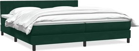 vidaXL Cama com molas/colchão 180x210 cm veludo verde-escuro
