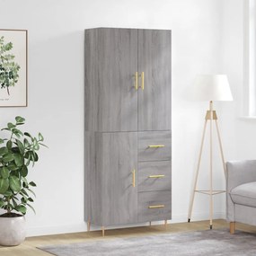 vidaXL Armário alto 69,5x34x180 cm derivados de madeira sonoma cinza