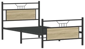 Estrutura de cama sem colchão 107x203 cm carvalho sonoma
