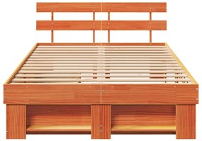 Cama com Gavetas - Castanho Encerado 135 x 190 cm Madeira de Pinus Sól