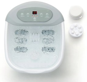 Massajador de banho para pés com pedra de massagem amovível e pérolas Footbath para pés com bolhas e vibração 33 x 39 x 18 cm Cinzento