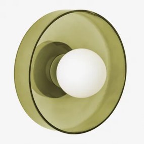 Aplique De Parede Em Vidro E Aço Inoxidável Jaxal Verde Cacto & Ø25 Cm - Sklum
