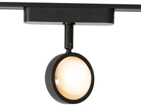 Foco Moderno Preto para Sistema de Trilho Monofásico com LED Rotativo e Inclinável - Magnetic Lance Moderno