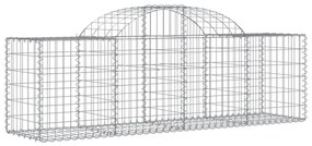 Cestos gabião arqueados 4 pcs 200x50x60/80 cm ferro galvanizado