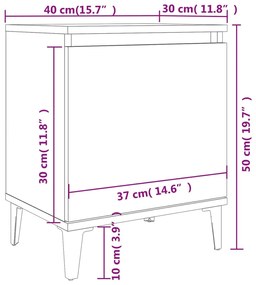 Mesa de Cabeceira Tarvit - Preto - Design Moderno