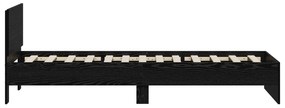 Estrutura de Cama Carvalho Preto 90x190 cm Madeira Engenharia