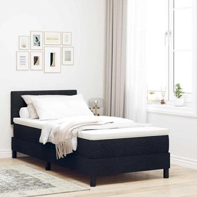 vidaXL Cama Box Spring com Colchão Preto 90x190 cm Tecido