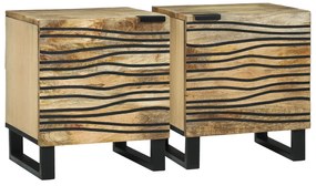 vidaXL Criados-Mudos - 2 pcs, 40x33.5x46 cm, madeira de manga maciça