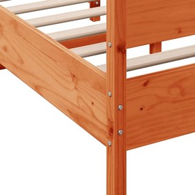 Cama sem colchão 160x200 cm madeira pinho maciço castanho-mel