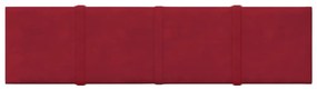 Painel parede 12 pcs 60x15 cm veludo 1,08 m² vermelho tinto