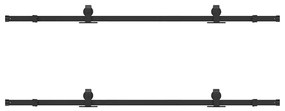 Kit de ferragens para porta deslizante 400 cm aço preto