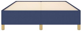 Estrutura de cama sem colchão 140x190 cm tecido azul