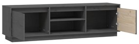 Móvel de TV 140x35x40 cm madeira de pinho maciça cinzento