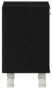 Armário de Banheiro vidaXL Preto Carvalho 60x32x54 cm Madeira Engenhar