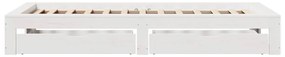 Cama sem colchão 90x190 cm madeira de pinho maciça branco