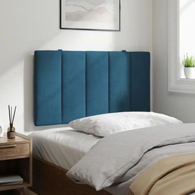 Almofadão de cabeceira 80 cm veludo azul