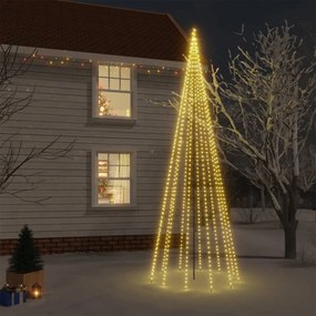 343558 vidaXL Árvore de Natal com espigão 732 luzes LED 500 cm branco quente