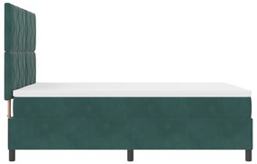 Cama Box com Colchão vidaXL Verde Escuro 140x190 cm Veludo