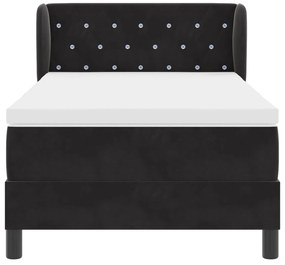 Camas Box Spring vidaXL com Colchão Preto 90x190 cm em Veludo