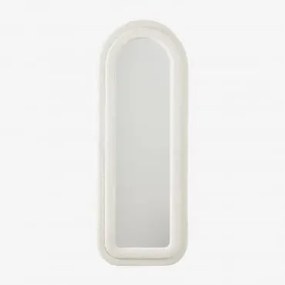 Espelho De Parede Em Tecido De Ovelha 60x160 Cm Ilai Branco Marfim - Sklum