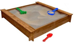 Caixa de areia em madeira quadrada