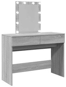 Toucador com LEDs 100x40x130 cm sonoma cinza