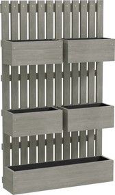 Outsunny Canteiro elevado de madeira ajustável com treliça, estufa, canteiro de jardim 60x16x100cm Cinza | Aosom Portugal