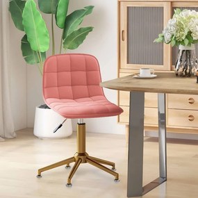 vidaXL Cadeira de jantar giratória veludo rosa