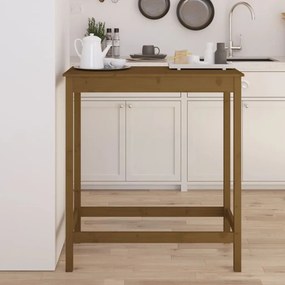 vidaXL Mesa de bar 100x50x110 cm madeira de pinho maciça castanho mel