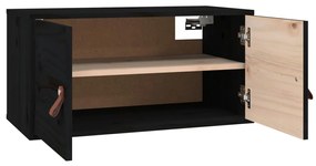 Armários de parede 2 pcs 60x30x30 cm pinho maciço preto