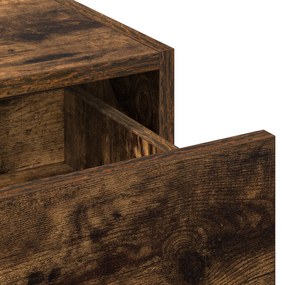 Mesa de Maquilhagem Suspensa com Luzes LED em Carvalho Fumado