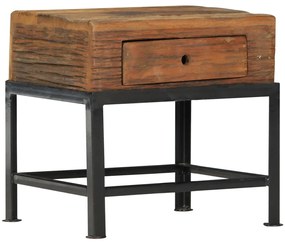 Mesa de cabeceira 40x35x40 cm madeira recuperada maciça