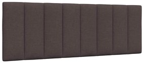 Estrutura de cama sem colchão 140x190 cm tecido castanho-escuro