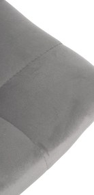 Banco de bar Jerry em veludo com estrutura preta 87-108,5 x 43 x 46,5 cm Cinzento