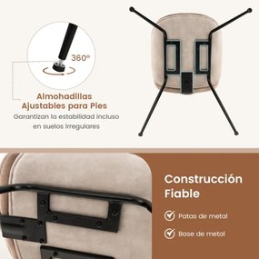 Conjunto de 2 cadeiras de jantar com encosto e base metálica Cadeiras de jantar em veludo para cozinha, sala de estar e quarto 49 x 65 x 87 cm Castanh