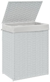 Cesto para roupa suja com tampa 46x33x60 cm vime PE branco